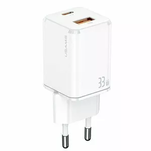 Сетевое зарядное устройство usams CC144TC02 1x USB-C, 1x USB, 33W, PD 3.0, QC 3.0