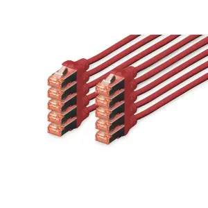 Network Cable Digitus CAT 6 S/FTP RJ-45 0.5m Red