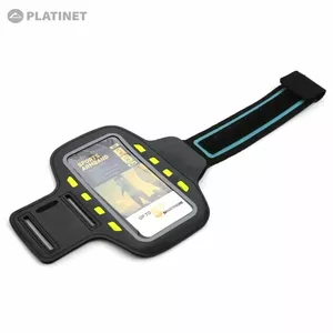 Sport armband PLATINET 43705 LED black — smartphone armband with LED safety light