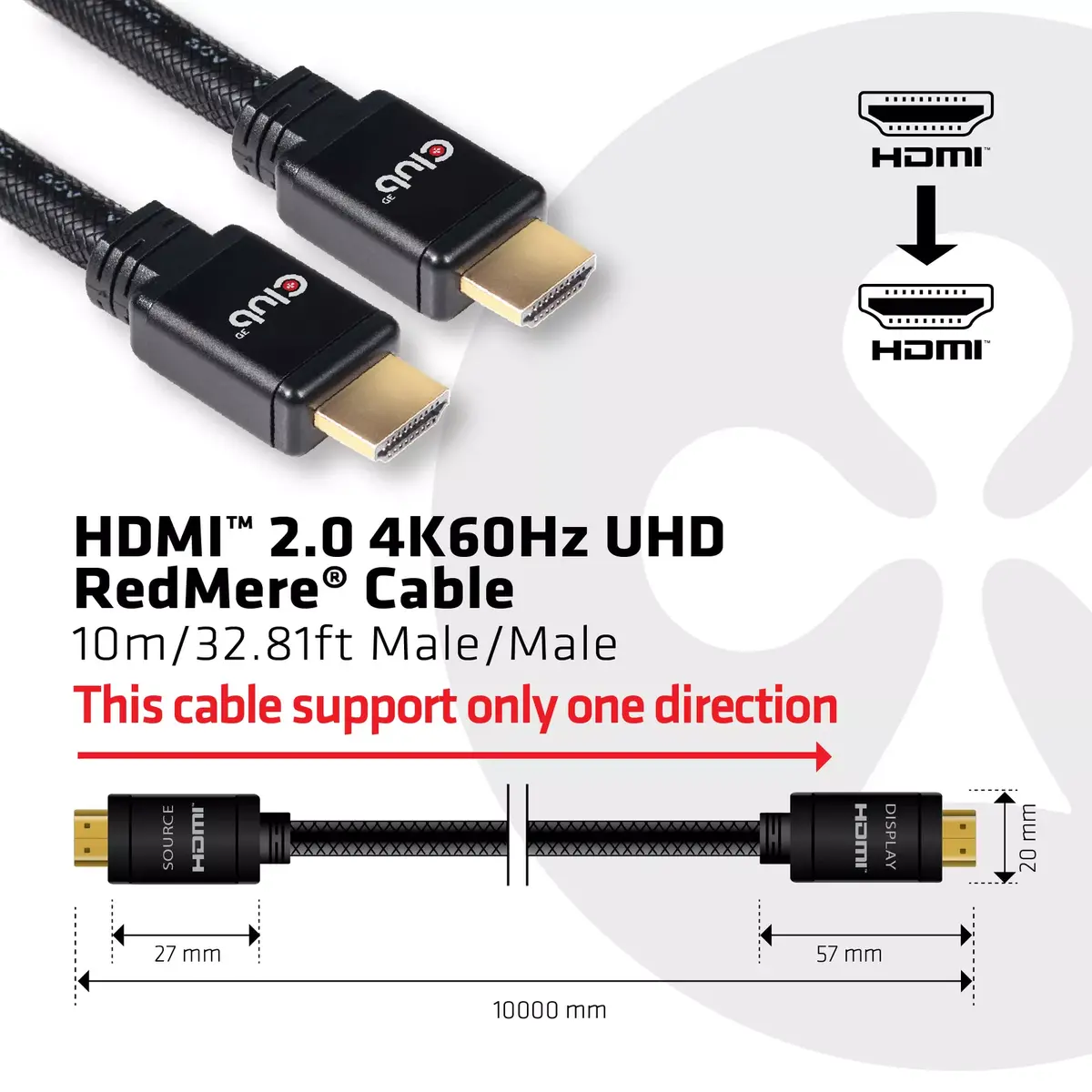 HDMI kabelis CLUB3D 2.0 RedMere Photo 4