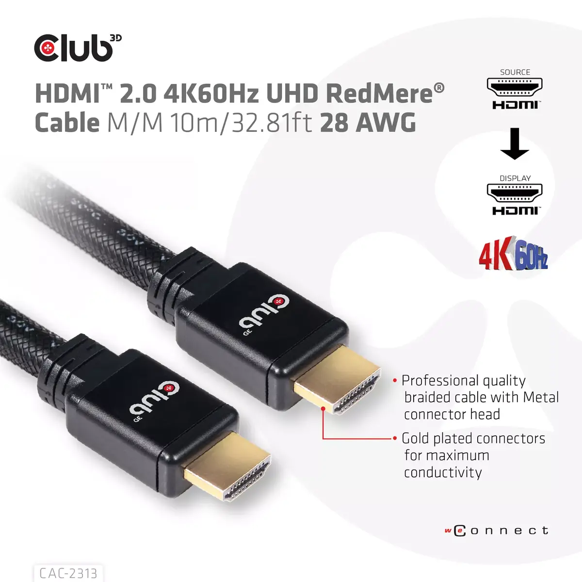 HDMI kabelis CLUB3D 2.0 RedMere Photo 9