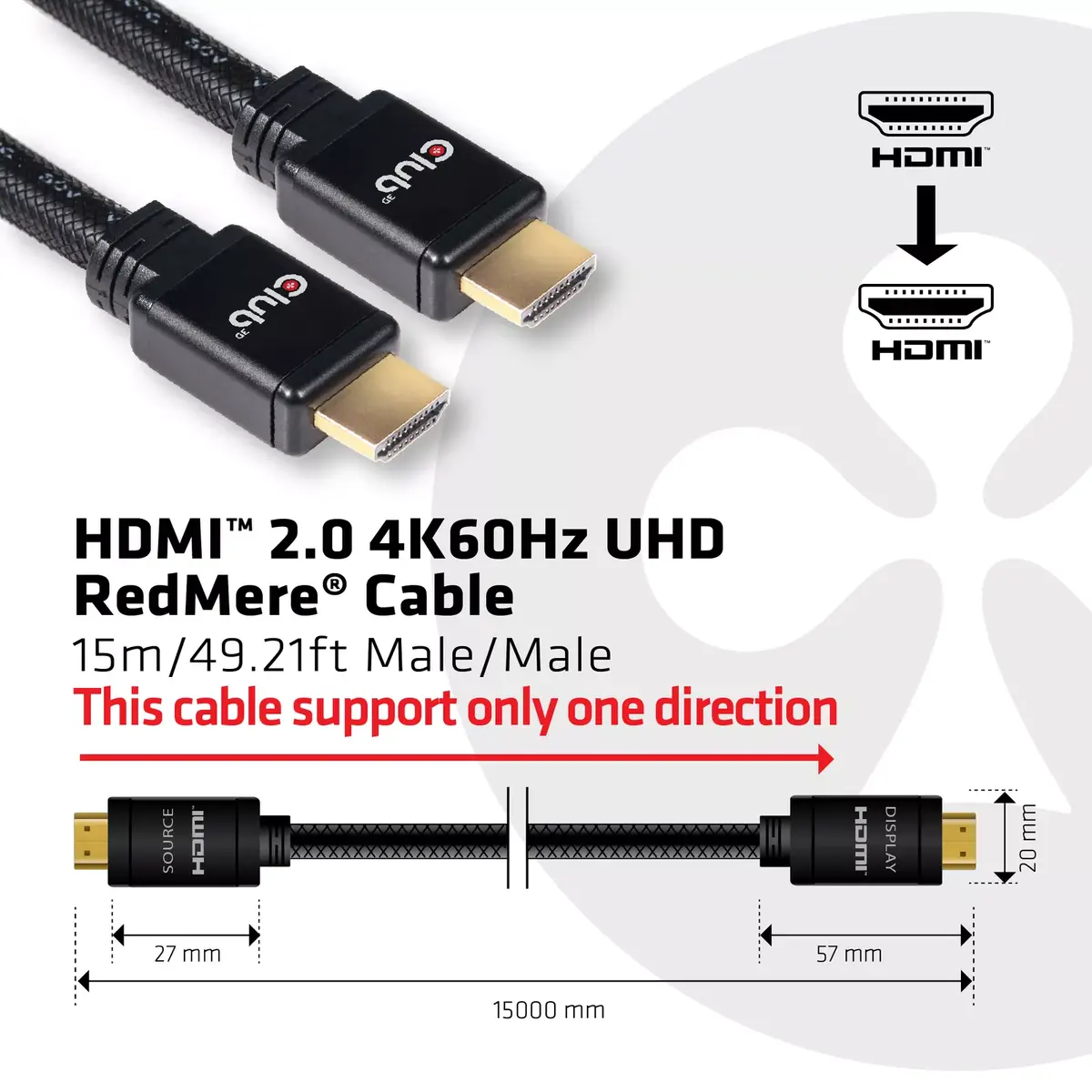HDMI kabelis CLUB3D 4K60Hz RedMere Photo 3