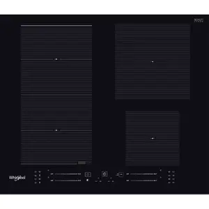 Встраиваемая индукционная панель Whirlpool WF S4160 BF, 59 см, 4 зоны, сенсорное управление, чёрная