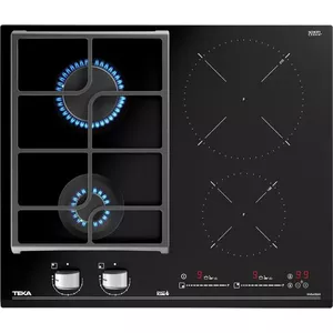 Combi built-in hob TEKA IND-GAZ PLATE JZC 64322 ABC BK (E4), 4 zones, 60 cm, black, induction + gas