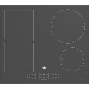 Индукционная варочная панель BEKO HII64200FMTZG, встраиваемая серого цвета, 60 см, 4 зоны, сенсорное управление, 7200 Вт