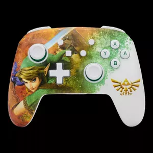 Gamepad PowerA Enhanced Wireless Controller for Nintendo Switch — Link Watercolor, Bluetooth/USB, USB-C, Built-in Li‑Ion, 3 m cable