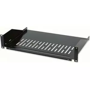 Rack shelf INTELLINET 919562, 2U, perforated steel, 400 mm depth, black