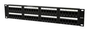 GEMBIRD NPP-C648CM-001 48-Port Cat.6 19-inch Patch Panel with Cable Management Black