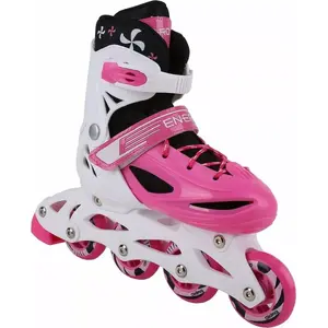 Enero adjustable 4-in-1 kids inline skates with interchangeable frame and slide plate, pink, size 31–33