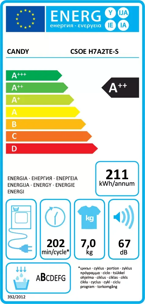 Žāvēšanas iekārta Candy Smart Pro CSOE H7A2TE-S Photo 9