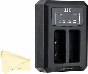 Dual USB Camera Battery Charger JJC for Olympus BLS-1 / BLS-5 / BLS-50