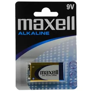 Single-use alkaline 9V battery MAXELL, 1.5 V, prismatic 9V, 1 pc, blister pack