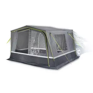 Групповой шатёр High Peak Tramp 2.0 — жёсткий стальной каркас, водостойкость 4 м, полиэстер наружный, полиэтиленовый пол, серый