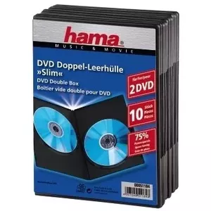 DVD Slim Double-Box Hama 51184 Melns 2 diski