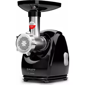 Meat grinder SMAPP 489.8 — 2000 W, 2.5 kg/min throughput, stainless steel, 3 strainers, compact black