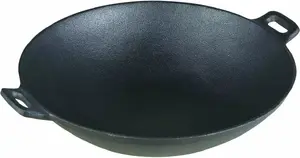 Wok pan KingHoff KH-1109 cast iron 31 cm diameter