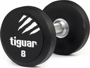 Dumbbell Tiguar TI-WHPU0080 rubber-coated 8 kg single-piece