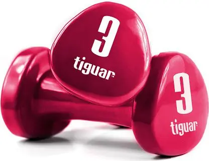 Vinila hantelis Tiguar 3 kg sarkans