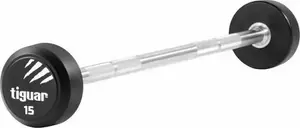 Barbell bar Tiguar 15 kg, straight steel shaft with PU coating
