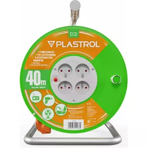 Кабельный барабан Plastrol Standard Line 40м, H05VV-F 3x1.5мм², 4 розетки, 16А, оранжевый