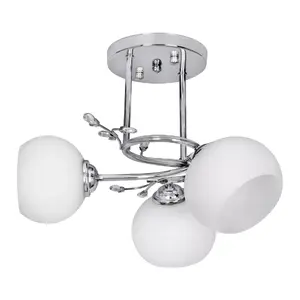 Ceiling chandelier pendant lamp ActiveJet IRMA nickel, 3x E27, 230V, IP20, metal housing, Ø390×H290 mm