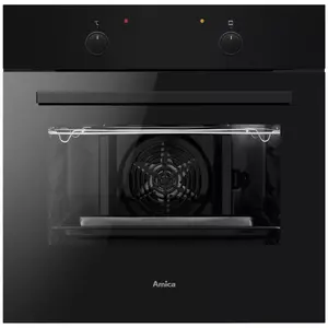 Built-in electric oven AMICA ES06117B — 62 L, 2900 W, black, rotary controls, halogen lamp