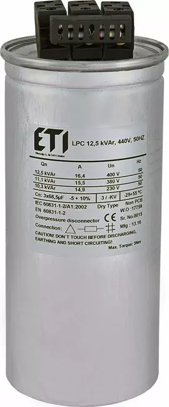 Eti-Polam CP LPC 15 kVAr 440V jaudas kondensators Photo 1