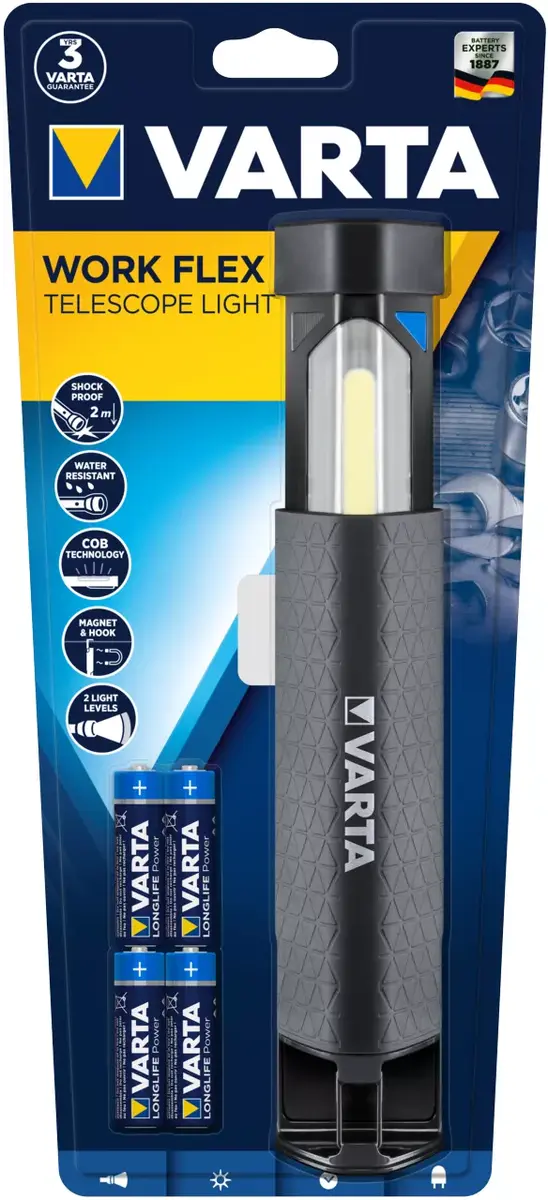 LED darba lampa Varta Work Flex Black Photo 2