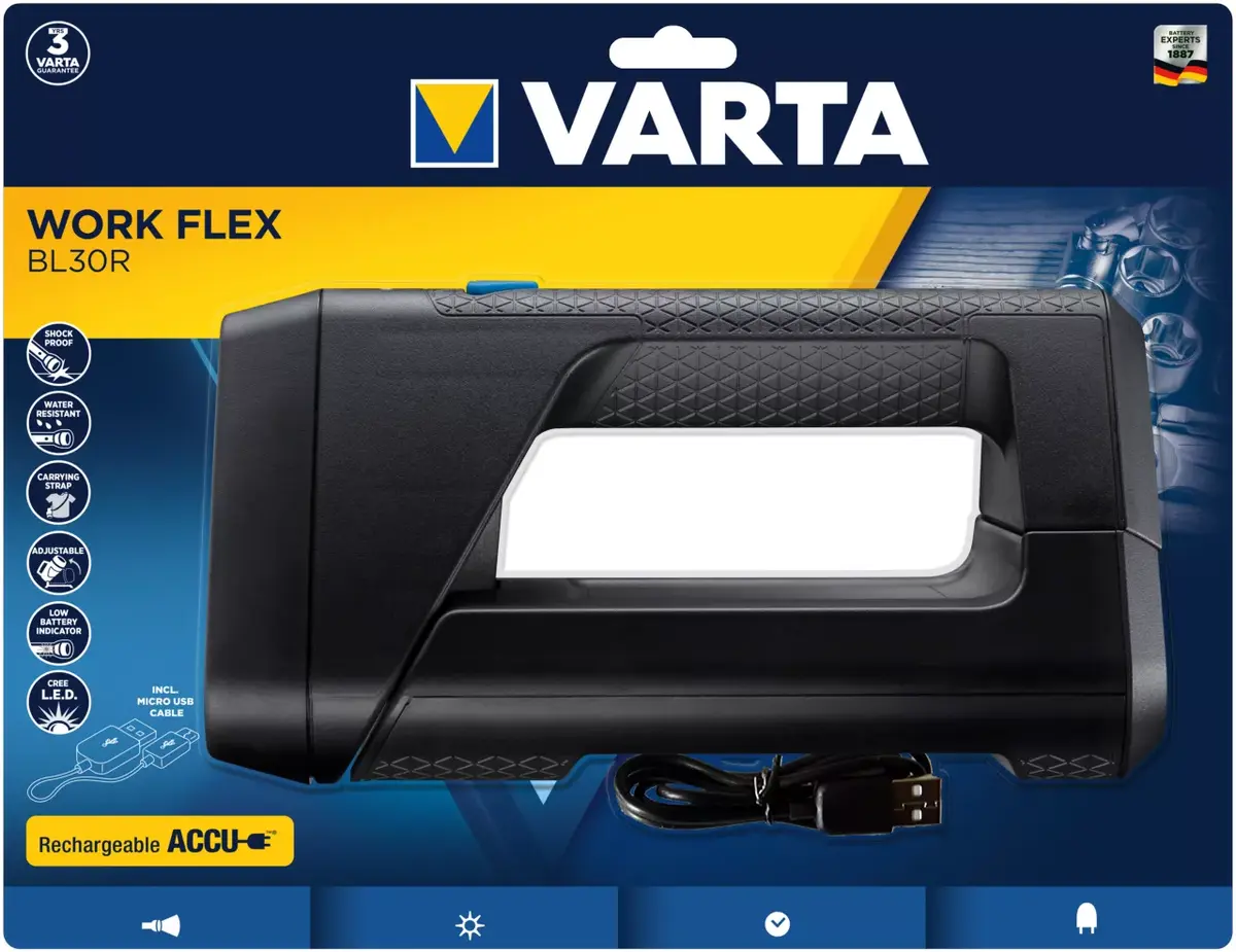 Rokas lampa Varta Work Flex Black Photo 2