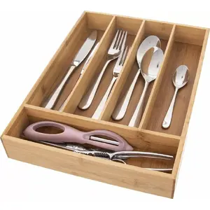 Drawer cutlery organizer insert Excellent Houseware bamboo universal