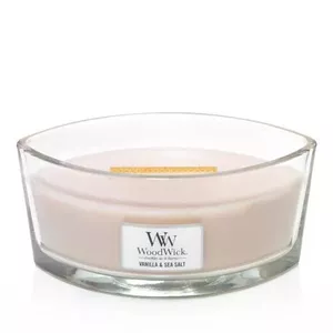 Vaska svece WoodWick 76191 — Jasmine, Sea Salt, Vanilla Rose; stikla turētājs; H 190,5 mm