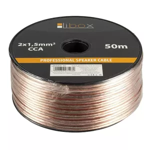Аудио кабель LIBOX LB0008-50 2x1,50 мм CCA, 50 м, прозрачная PVC оболочка