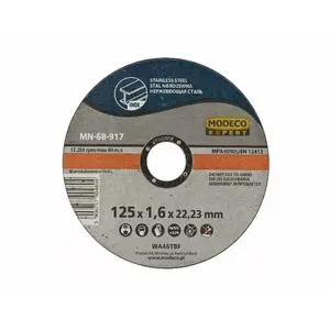 Cutting abrasive disc MODECO MN-68-916 for stainless steel, 115 mm, pack of 25