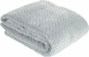 Bedspread Eurofirany Cindy silver flannel blanket 200x220 cm