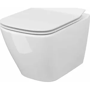 Унитаз CERSANIT SET B220 City Square Clean On с сиденьем Slim с мягким закрыванием S701-405