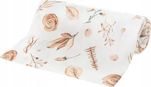 Bocioland bambusa autiņš 120×120 cm — BOC0366, Boho ziedi