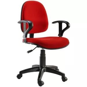 Biroja krēsls TECHLY ICA-CT MC04RE — auduma sēdeklis, plastmasas rāmis, sarkans, 450×430 mm, maksimālais augstums 40 cm