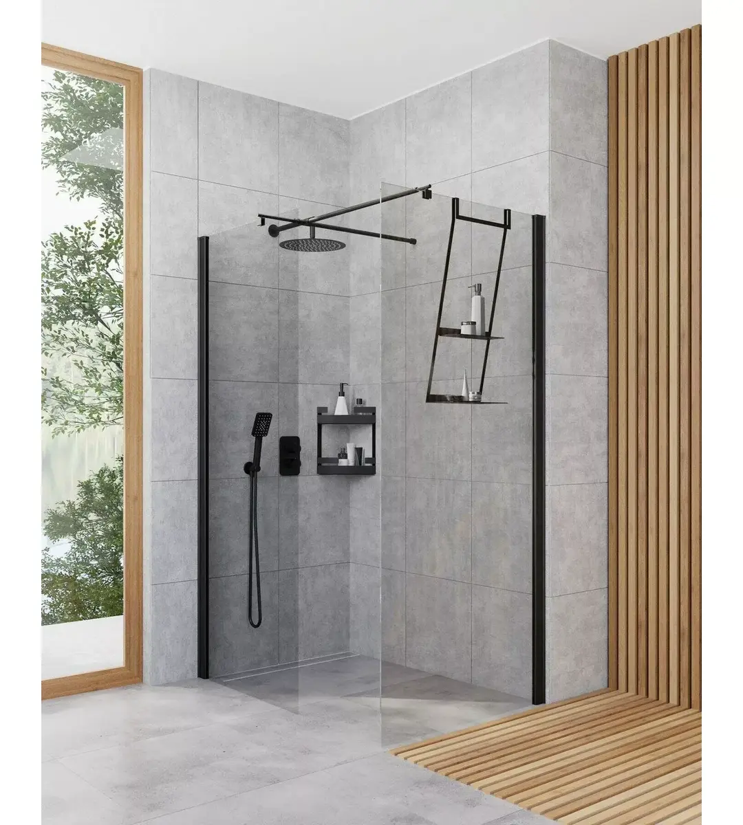 Walk-in shower wall deante Kerria Plus KTS_N30P 100 cm Photo 2