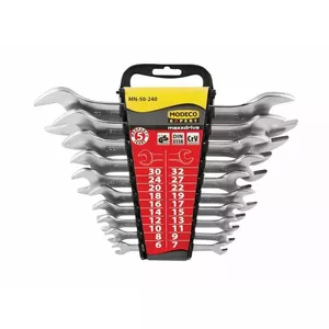 Wrench set MODECO MN-50-240 — 10-piece open-end wrenches 6–32 mm