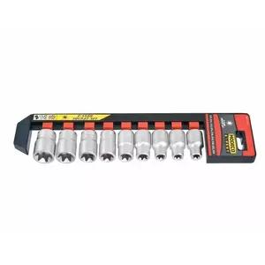 Socket set MODECO Torx 1/2" E10–E24 9 pcs, model MN-57-153