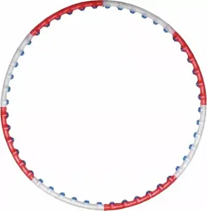 Hula-Hop ar anjonu lodītēm smj sport H0095 — fitness apļveida stīpa, sarkana, ar svaru