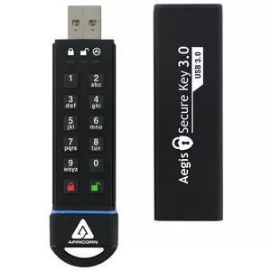 Apricorn Aegis Secure Key 3.0 USB флеш накопитель 30 GB USB тип-A 3.2 Gen 1 (3.1 Gen 1) Черный