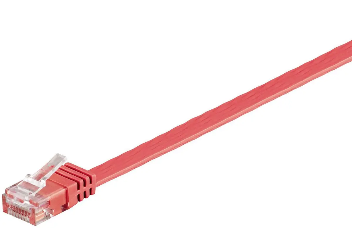 Tīkla kabelis Microconnect V-UTP601R-FLAT plakans sarkans