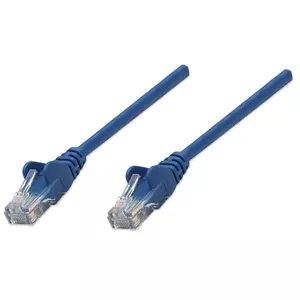 Intellinet Network Patch Cable, Cat6, 0.5m, Blue, CCA, U/UTP, PVC, RJ45, Gold Plated Contacts, Snagless, Booted, Lifetime Warranty, Polybag