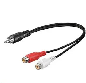 Аудиокабель MicroConnect AUDC02 RCA штекер на 2 x RCA гнездо 0.2 м черный
