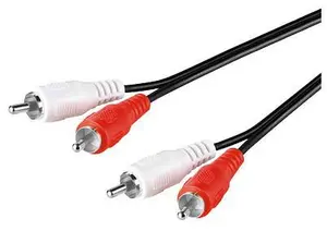 MicroConnect AUDCC05 audio kabelis ar 2 x RCA vīrišķiem savienotājiem abos galos un melnā krāsā
