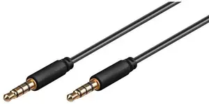 MicroConnect IPOD016 Audio Cable 3.5mm Male to 3.5mm Male 2m Black Gold-Plated Contacts
