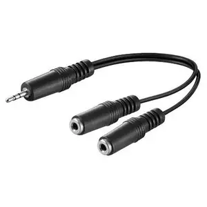 Аудиокабель Microconnect AUDLL02 0.2м 3.5мм 2 x 3.5мм Черный