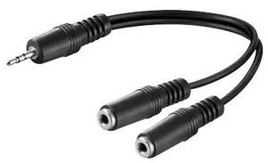 Аудиокабель Microconnect AUDLR02 3.5mm штекер на 2 x 2.5mm гнездо 0.2м черный