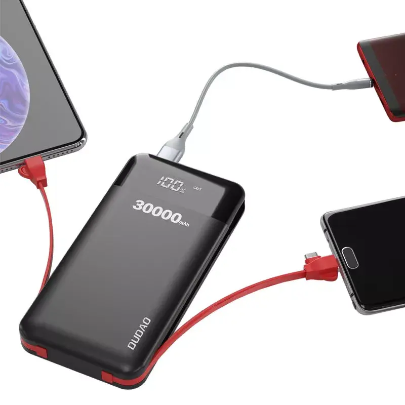 Dudao K1Max 30000mAh ārējais akumulators ar iebūvētiem kabeļiem Photo 2